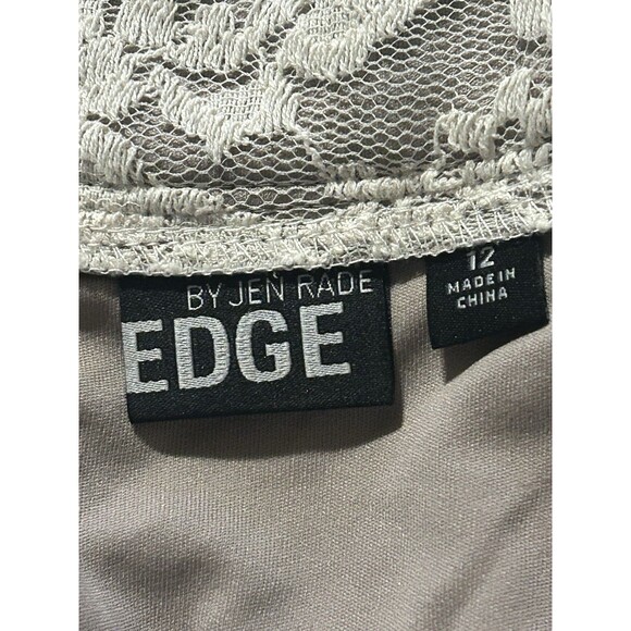 EDGE by Jen Rade Lace Pencil Skirt Women’s Size 12 Cream Overlay Lined - Picture 3 of 4